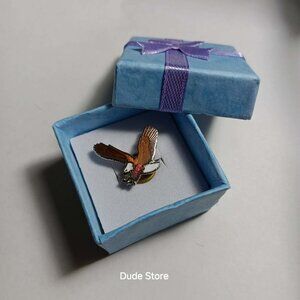 Vintage American Bald Eagle Bird Of Prey Lapel Hat Jacket Vest - Backpack Pin